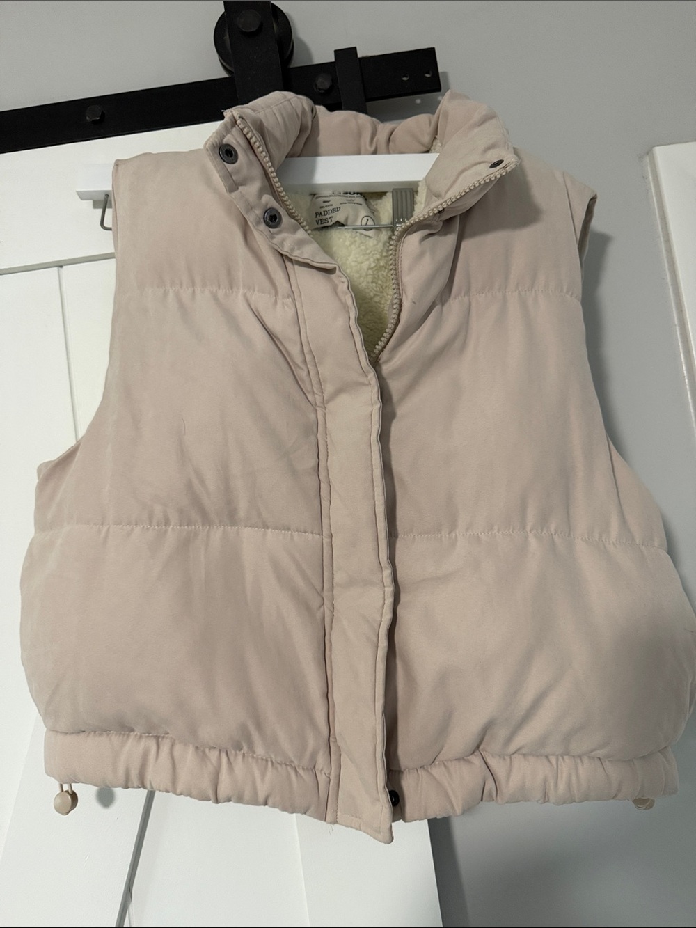 Women's Cream Quilted Puffer Vest